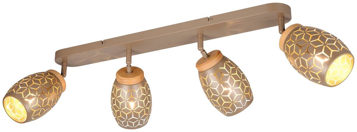 Reality Leuchten Spots Bidar kaffee gold Metall B/H/L: ca. 74x27x12 cm E14 4 Brennstellen