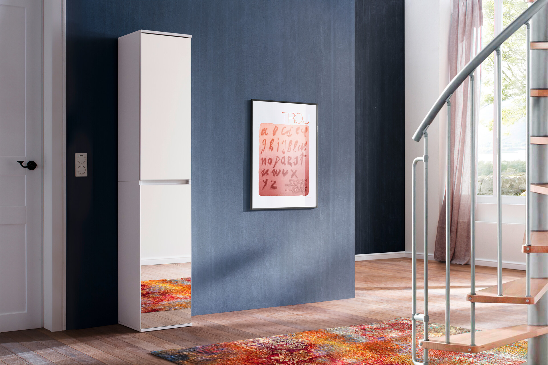 Garderobenschrank Mirror weiß B/H/T: ca. 37x191x34 cm