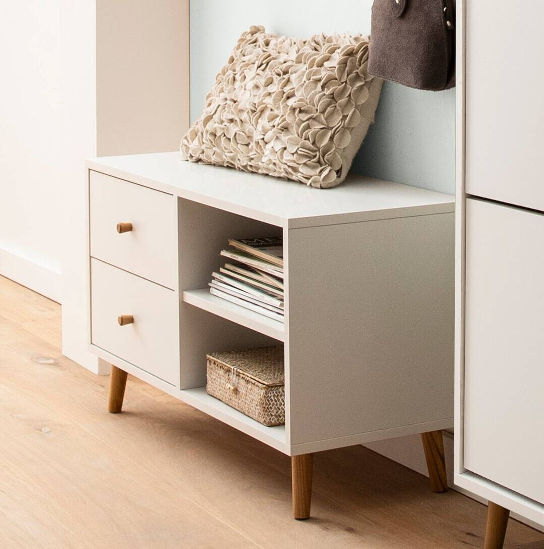 Bank Bjarne weiß matt B/H/T: ca. 78,9x46,5x33 cm Bank Bjarne weiß matt B/H/T: ca. 78,9x46,5x33 cm