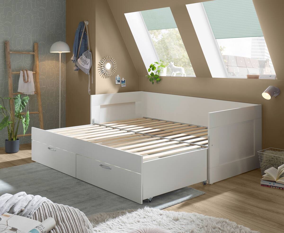 Funktionsbett weiß Liegefläche B/L: ca. 90x200 cm