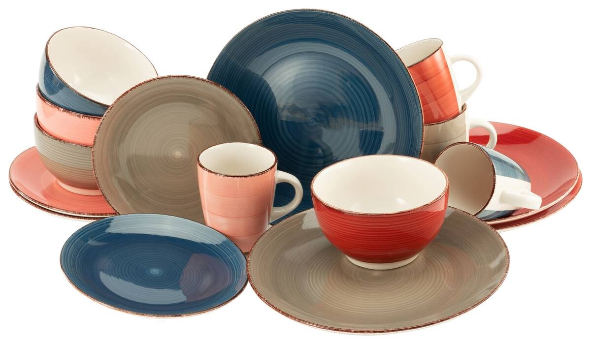 CreaTable Kombiservice Bella Casa COTTAGE rot Steingut