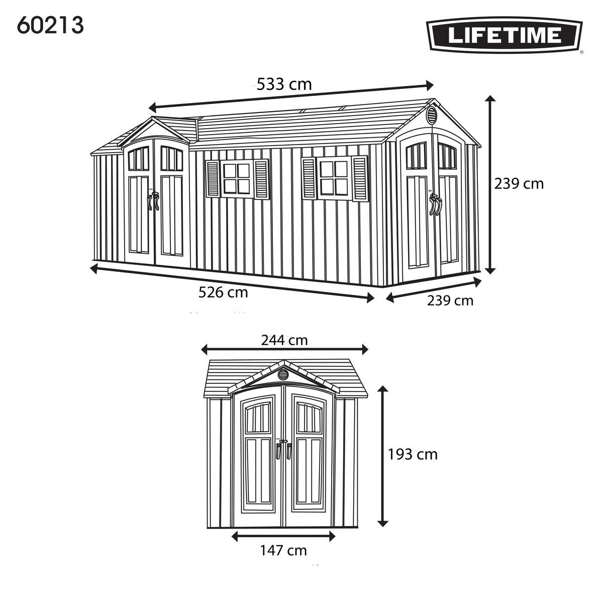 Lifetime Gerätehaus Chateau hellgrau B/H/L: ca. 533,4x238,8x243,8 cm