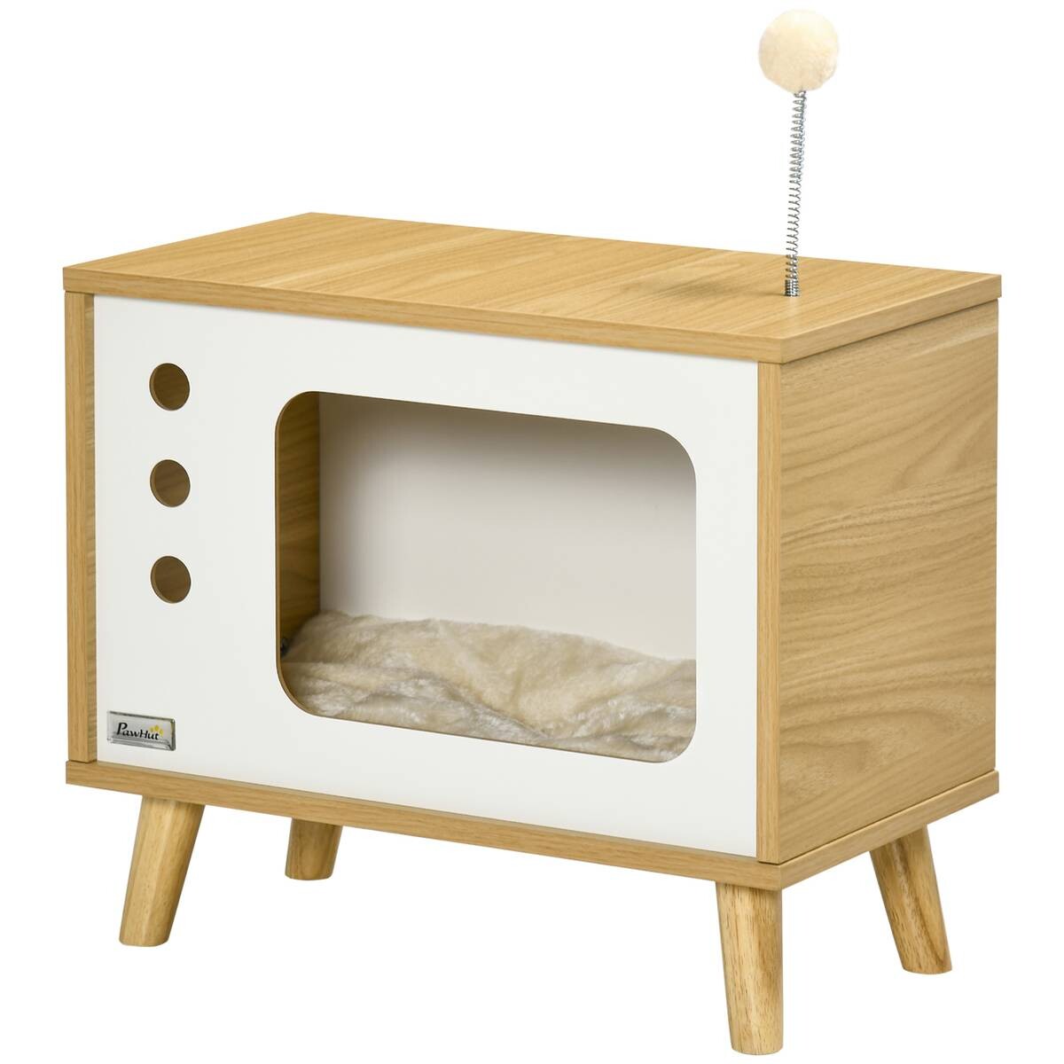 PawHut Katzenhaus beige Spanplatte B/H/L: ca. 28x43x50 cm