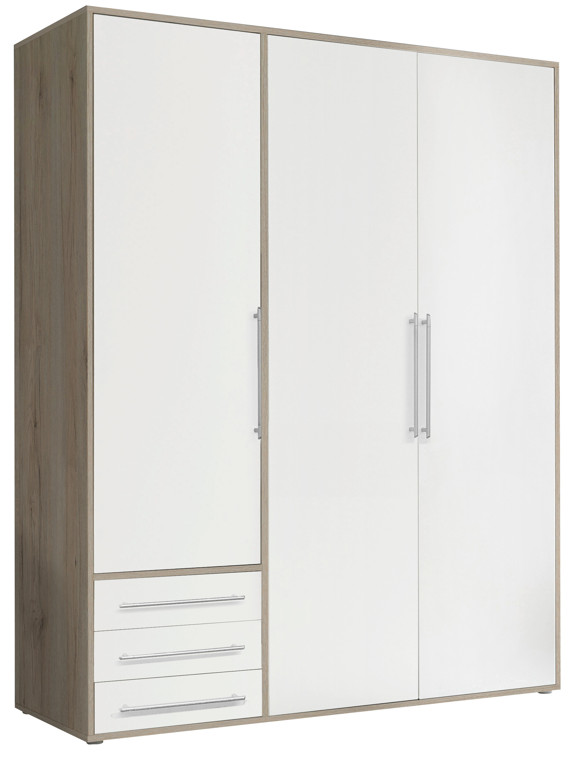 Kleiderschrank Lyss Eiche San-Remo Nachbildung weiß B/H/T: ca. 155x194x58 cm