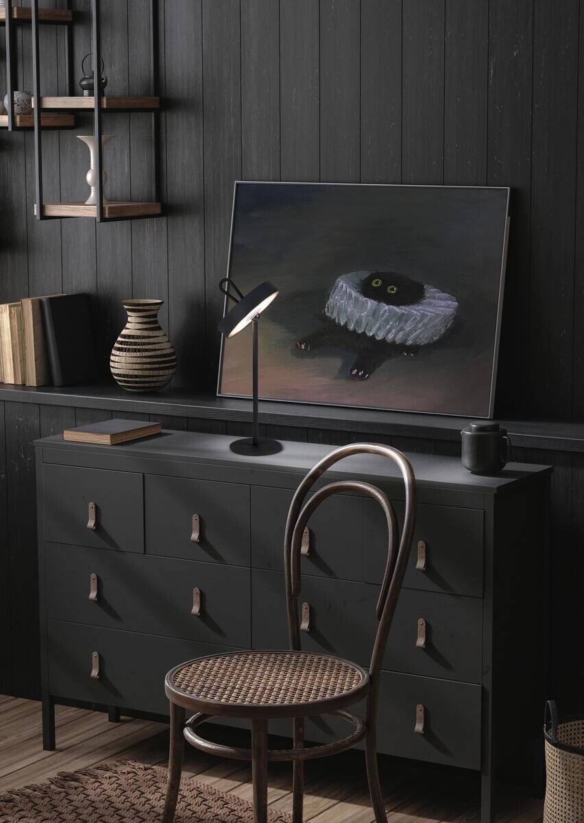 Näve Leuchten Tischleuchte 5315322 schwarz Metall Kunststoff B/H/T: ca. 12,5x35x12,5 cm 1 Brennstellen