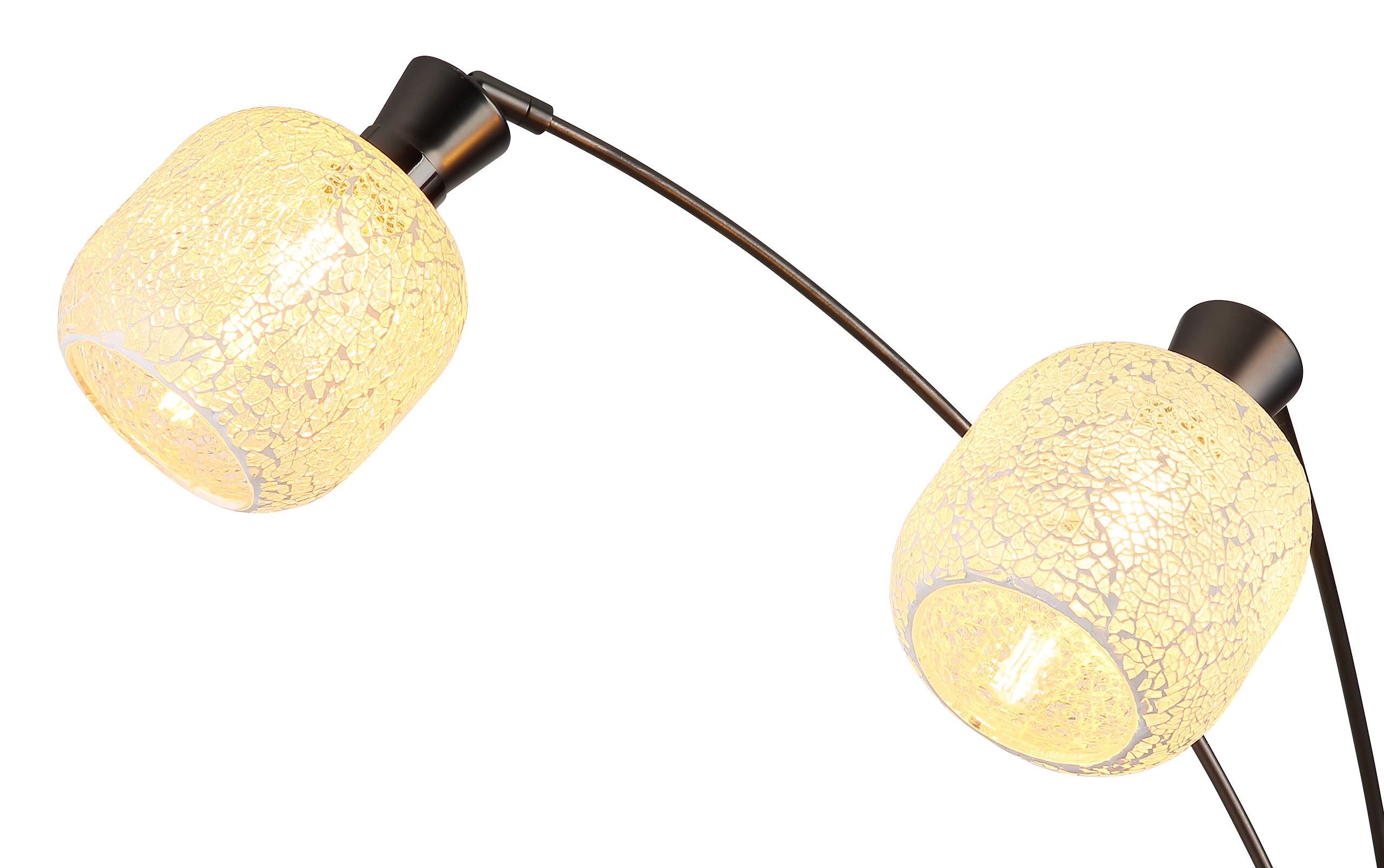 GLOBO Stehleuchte Chrom schwarz Metall Glas B/H/L: ca. 14x133x35 cm 3 Brennstellen