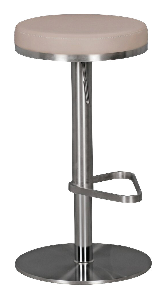 Barhocker beige Edelstahl Kunstleder Edelstahl B/H/T: ca. 38x82x38 cm