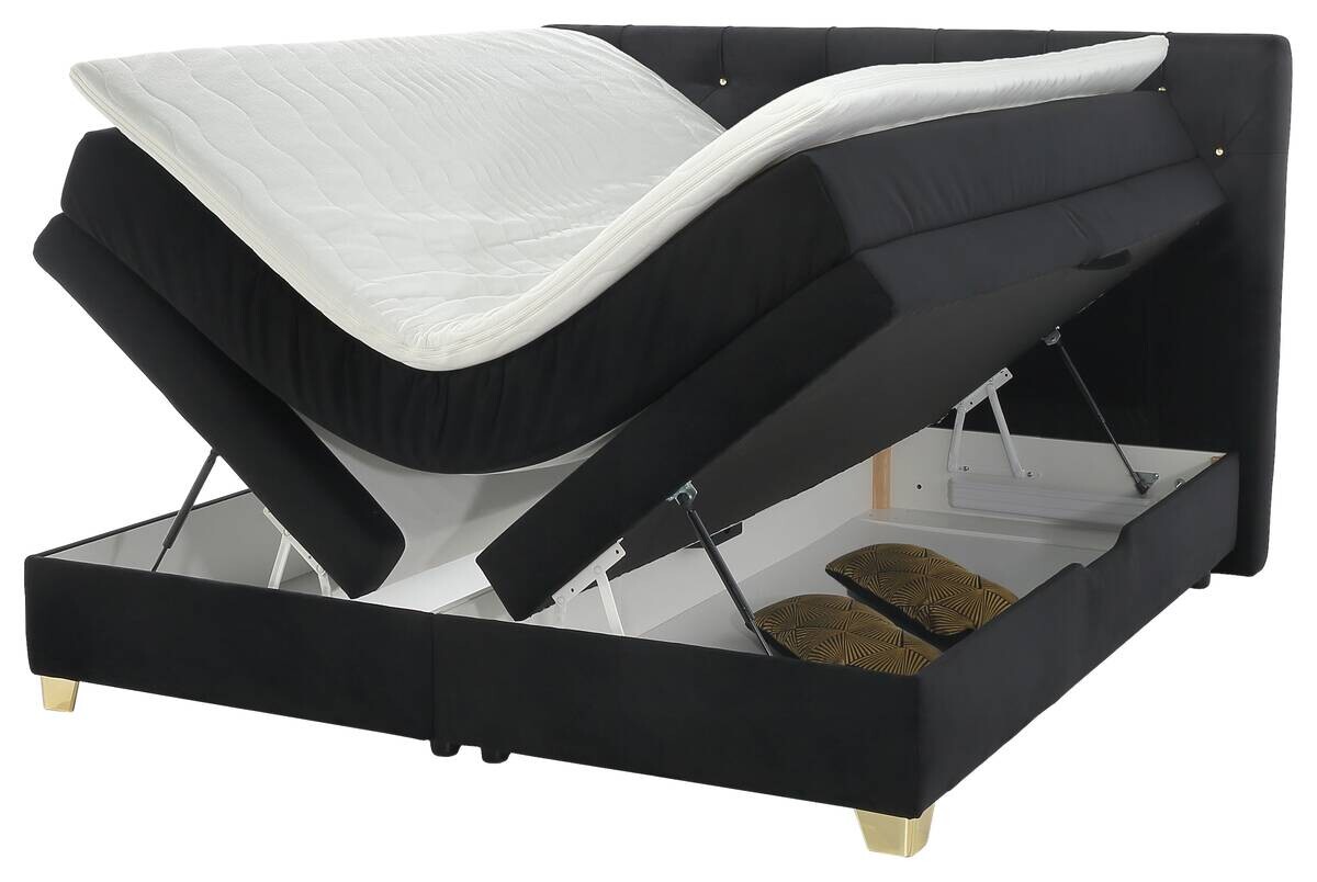 Boxspringbett  schwarz Liegefläche B/L: ca. 180x200 cm