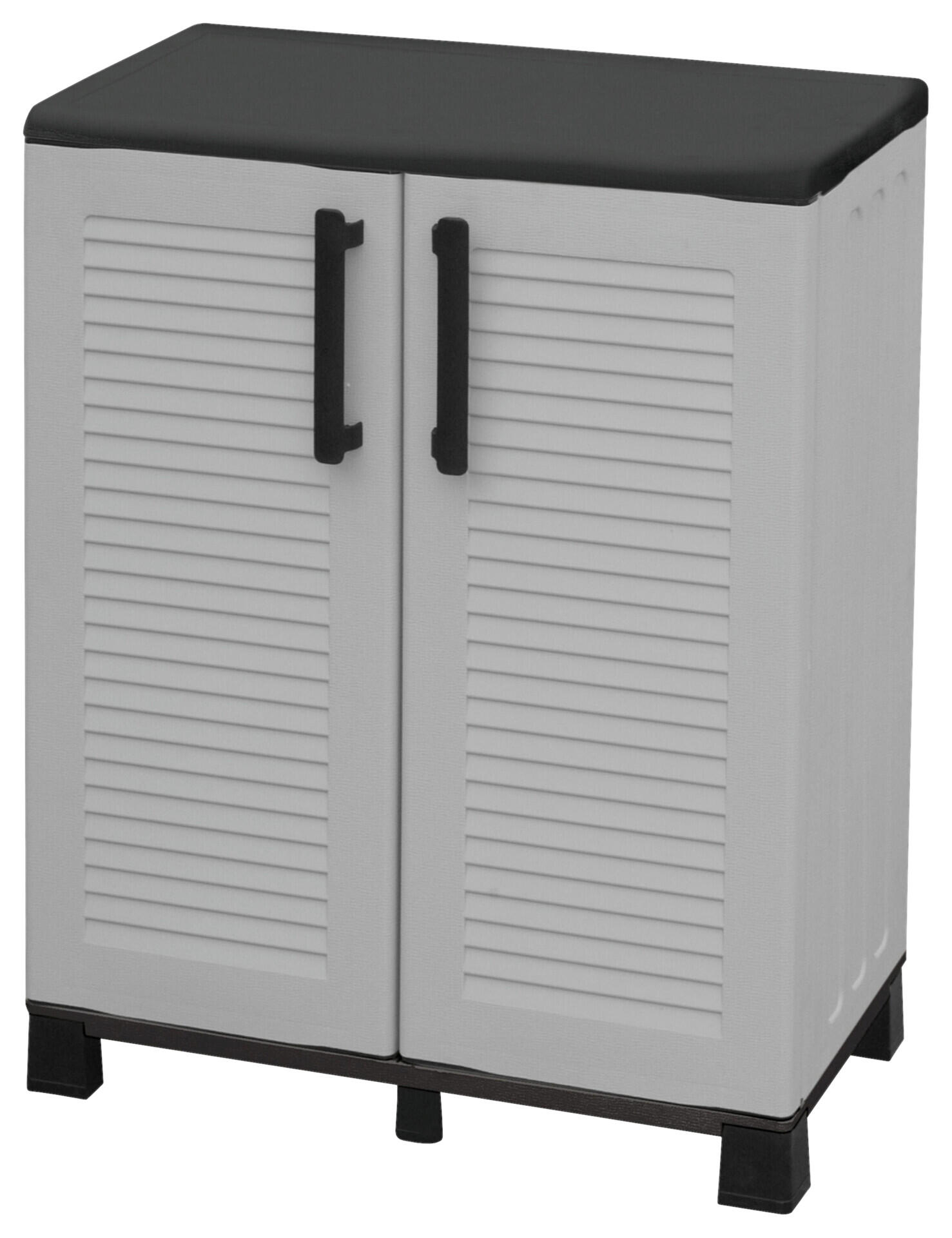 ArtPlast Kunststoffschrank Family niedrig grau Kunststoff B/H/T: ca. 68x85x37,5 cm