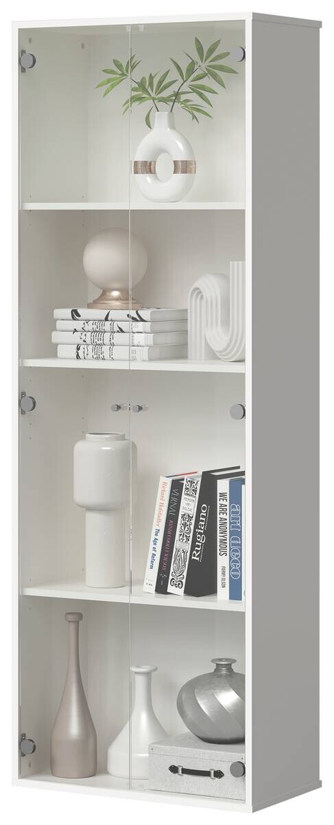 Vitrine weiß B/H/T: ca. 61x171x33 cm