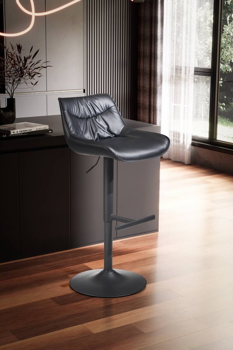 Barhocker schwarz Kunstleder B/H/T: ca. 45x106x55 cm