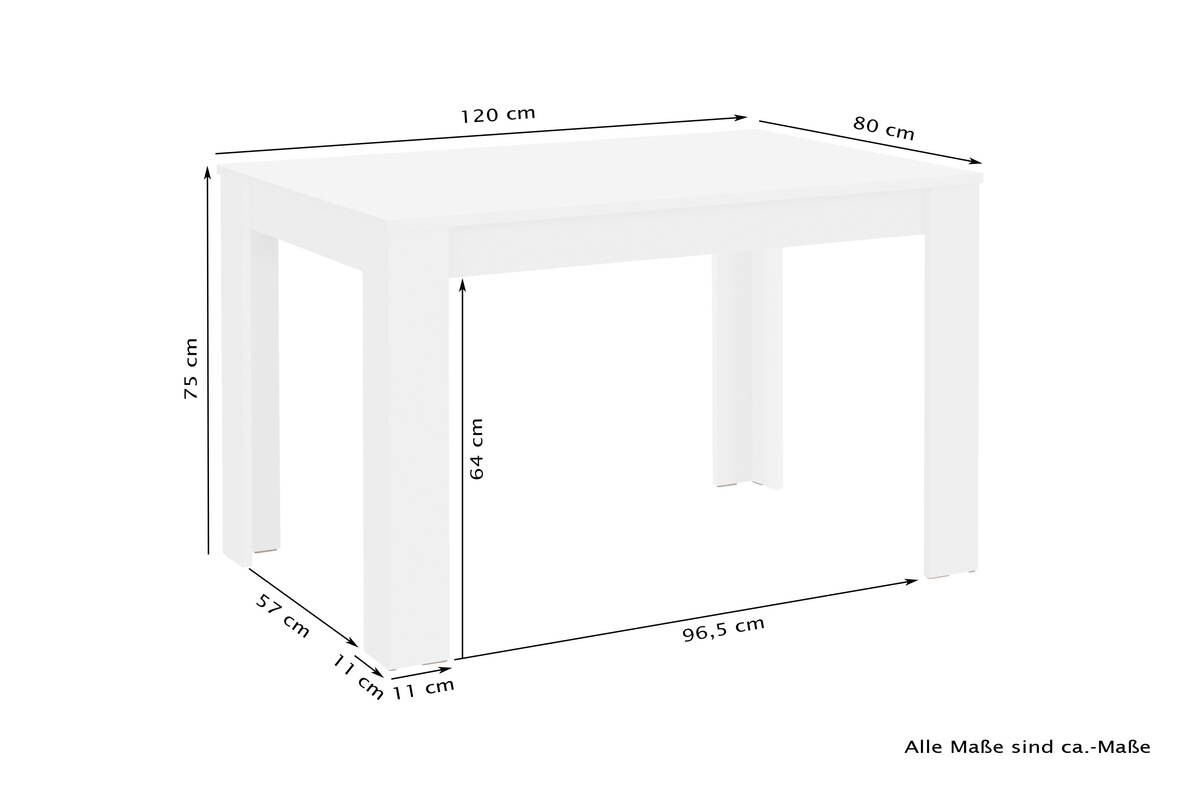 Tisch NEPAL Beton Optik B/H/T: ca. 120x75x80 cm