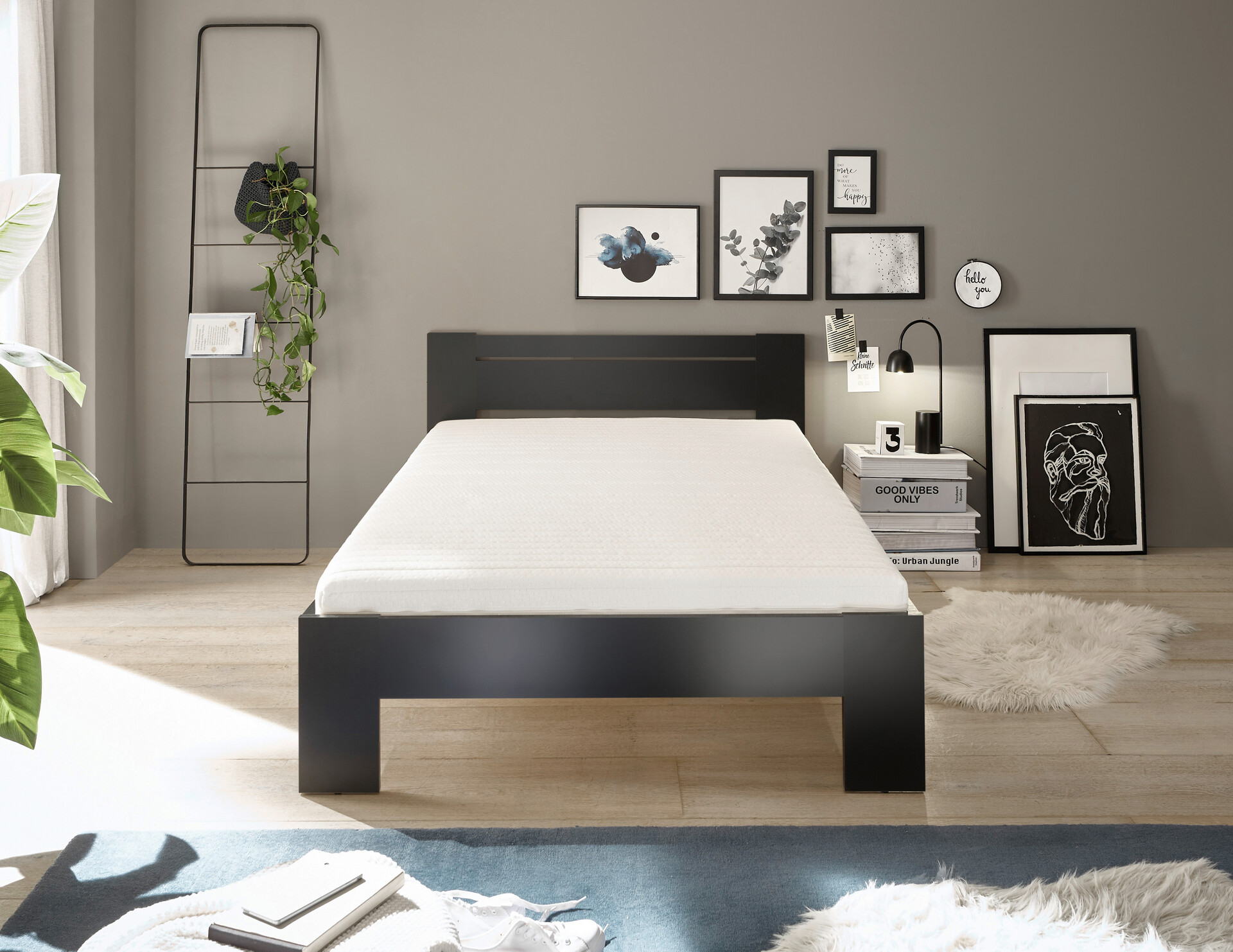 Futonbett Cannes schwarz Liegefläche B/L: ca. 120x200 cm