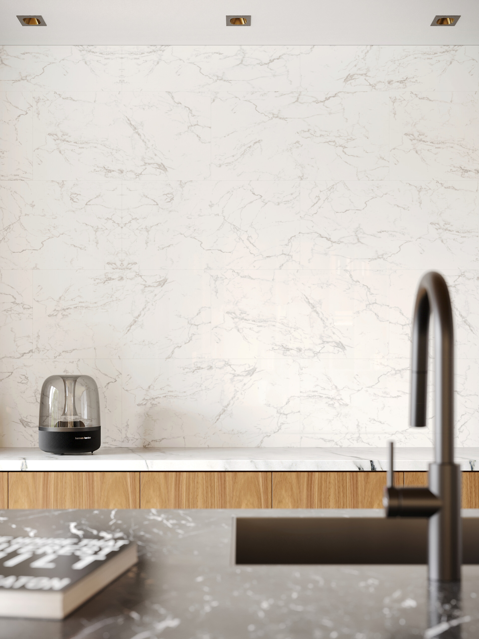 Wand-/Bodenvinyl Carrara Marble ca. 1,92m² im Paket  B/L: ca. 40x80 cm pro Paket