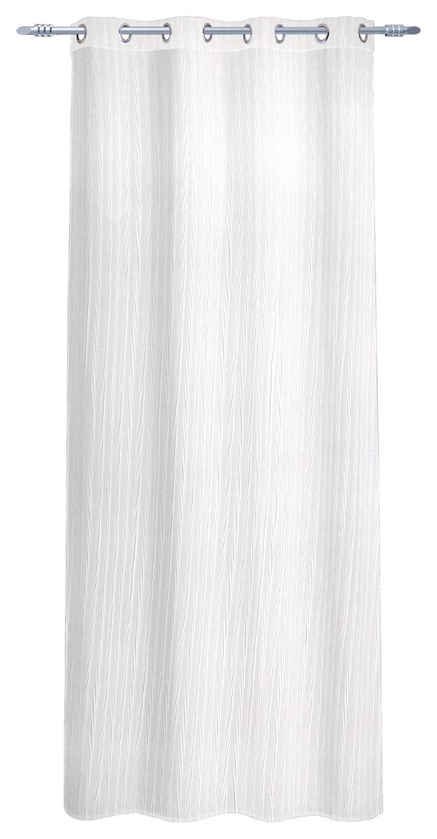 Ösenvorhang Crash weiß B/L: ca. 135x245 cm