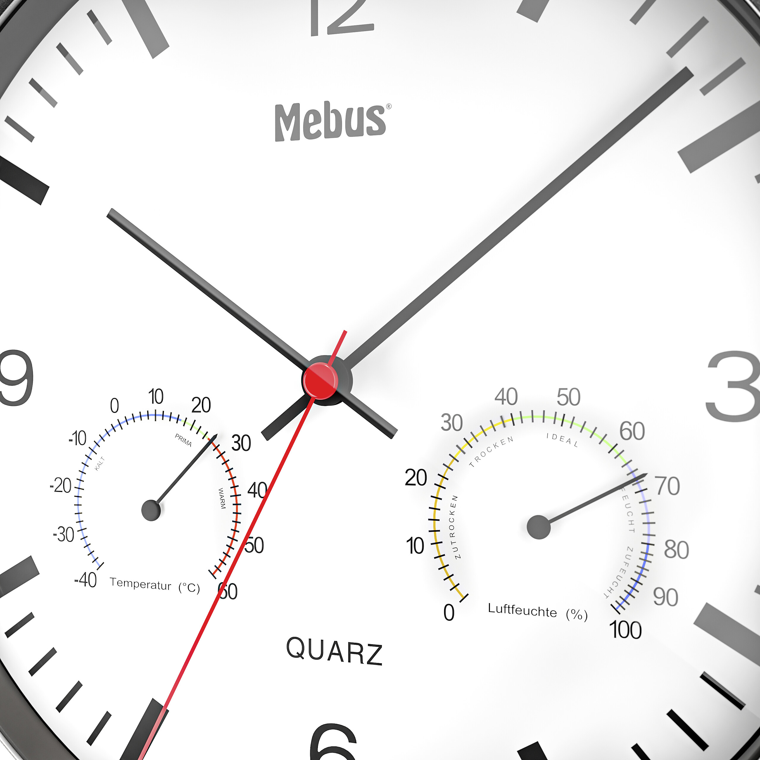 Mebus Wanduhr weiß D: ca. 25 cm