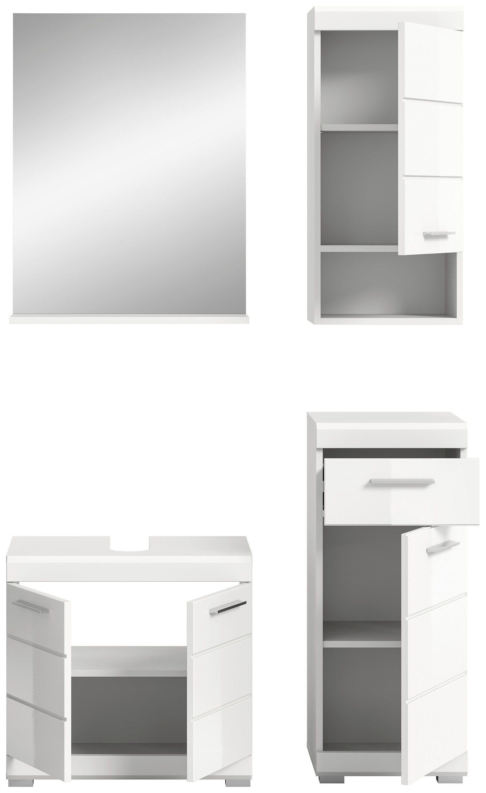 Badezimmer-Set Scout weiß weiß Hochglanz B/H/T: ca. 112x191x34 cm