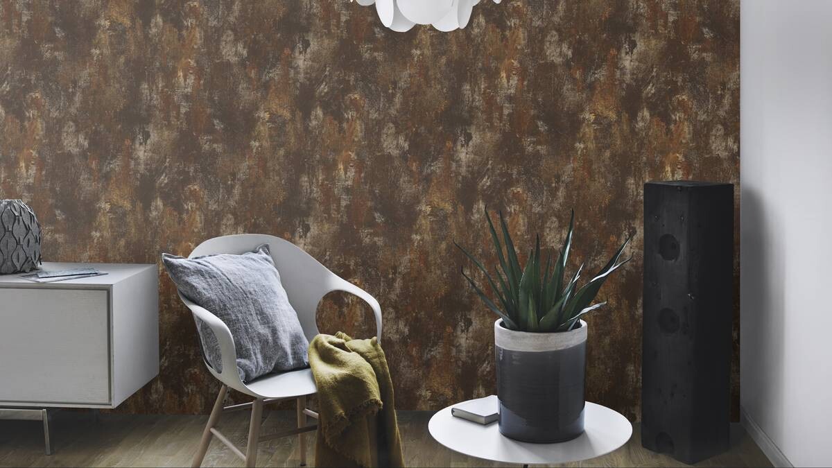 Vliestapete Metallic Kupfer B/L: ca. 53x1005 cm