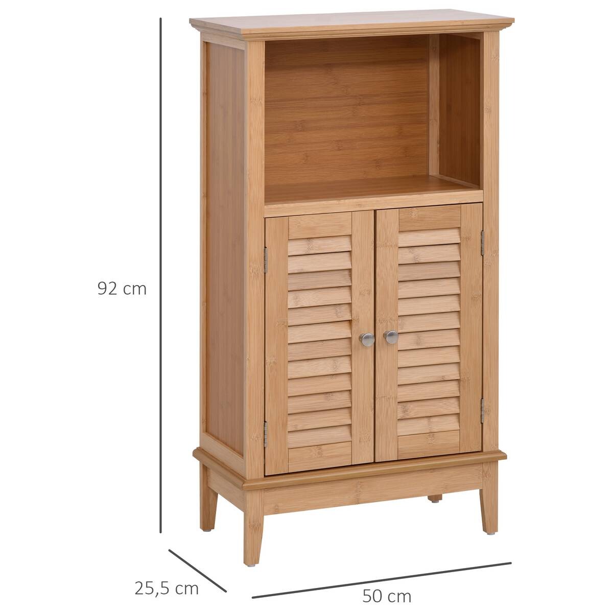 Badezimmerschrank natur Bambus B/H/L: ca. 26x92x50 cm