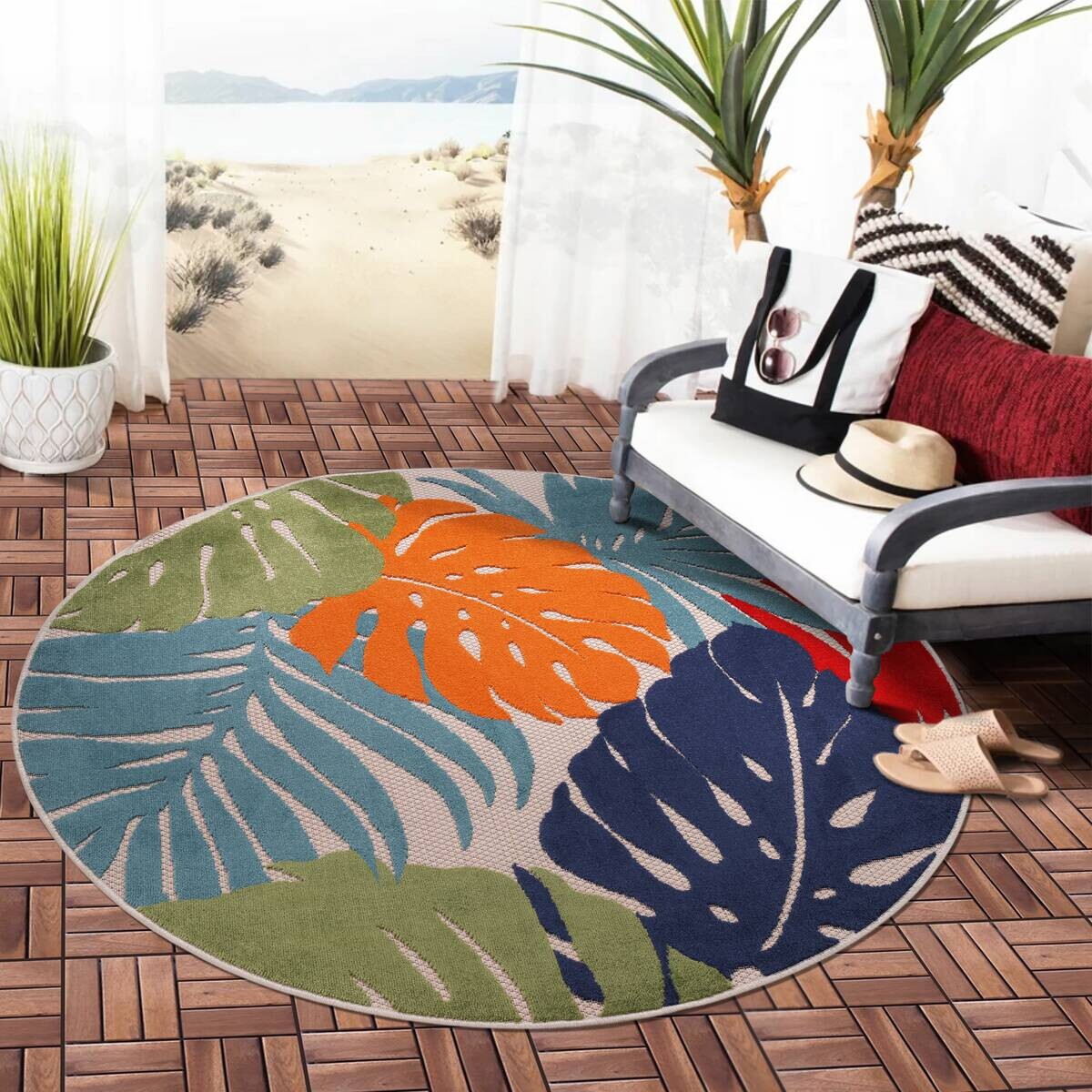 Sanat Outdoorteppich FLORAL bunt B/L: ca. 200x200 cm Sanat Outdoorteppich FLORAL bunt B/L: ca. 200x200 cm