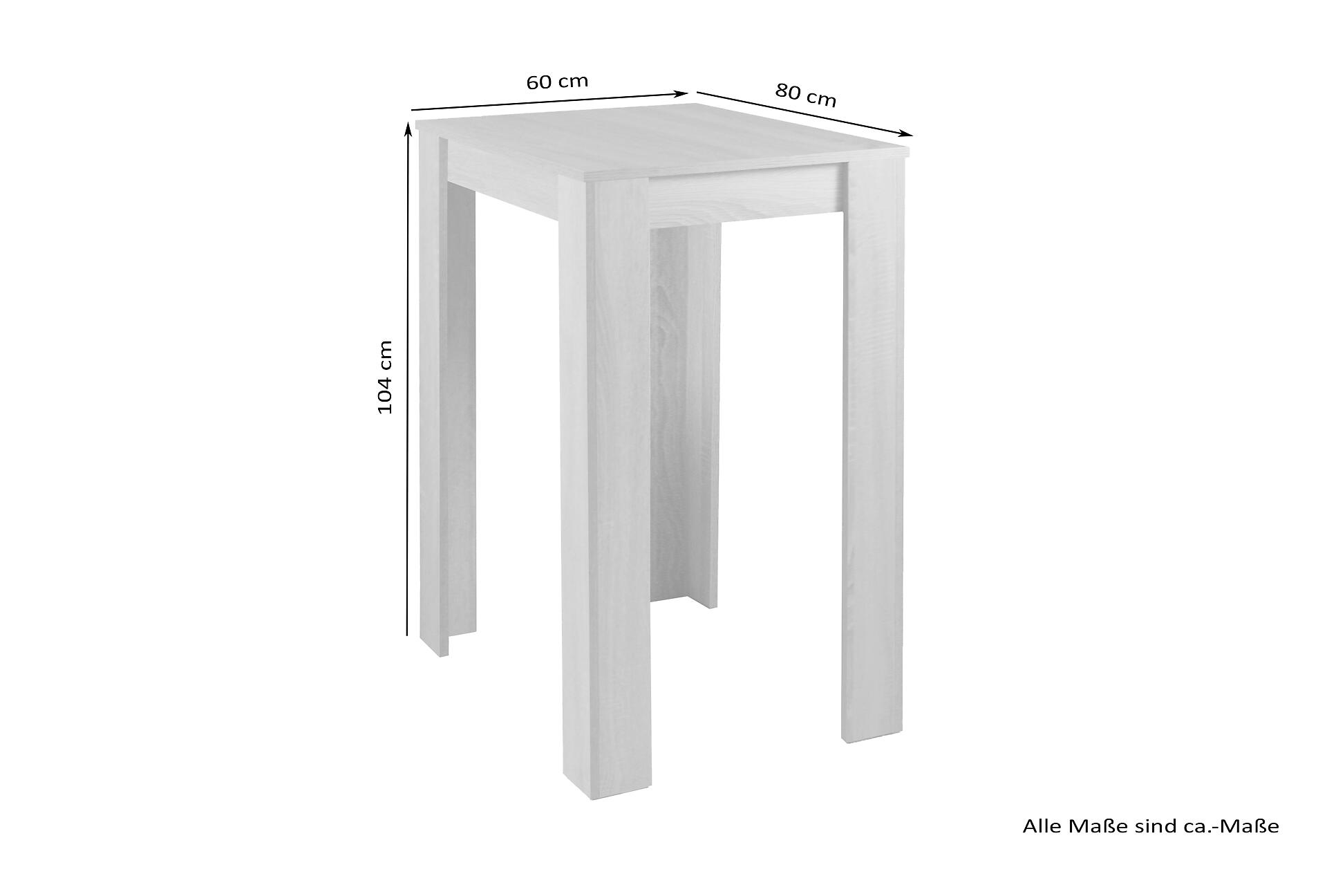 Bartisch NELE Eiche Old Wood Nachbildung Holzwerkstoff B/H/T: ca. 80x104x60 cm