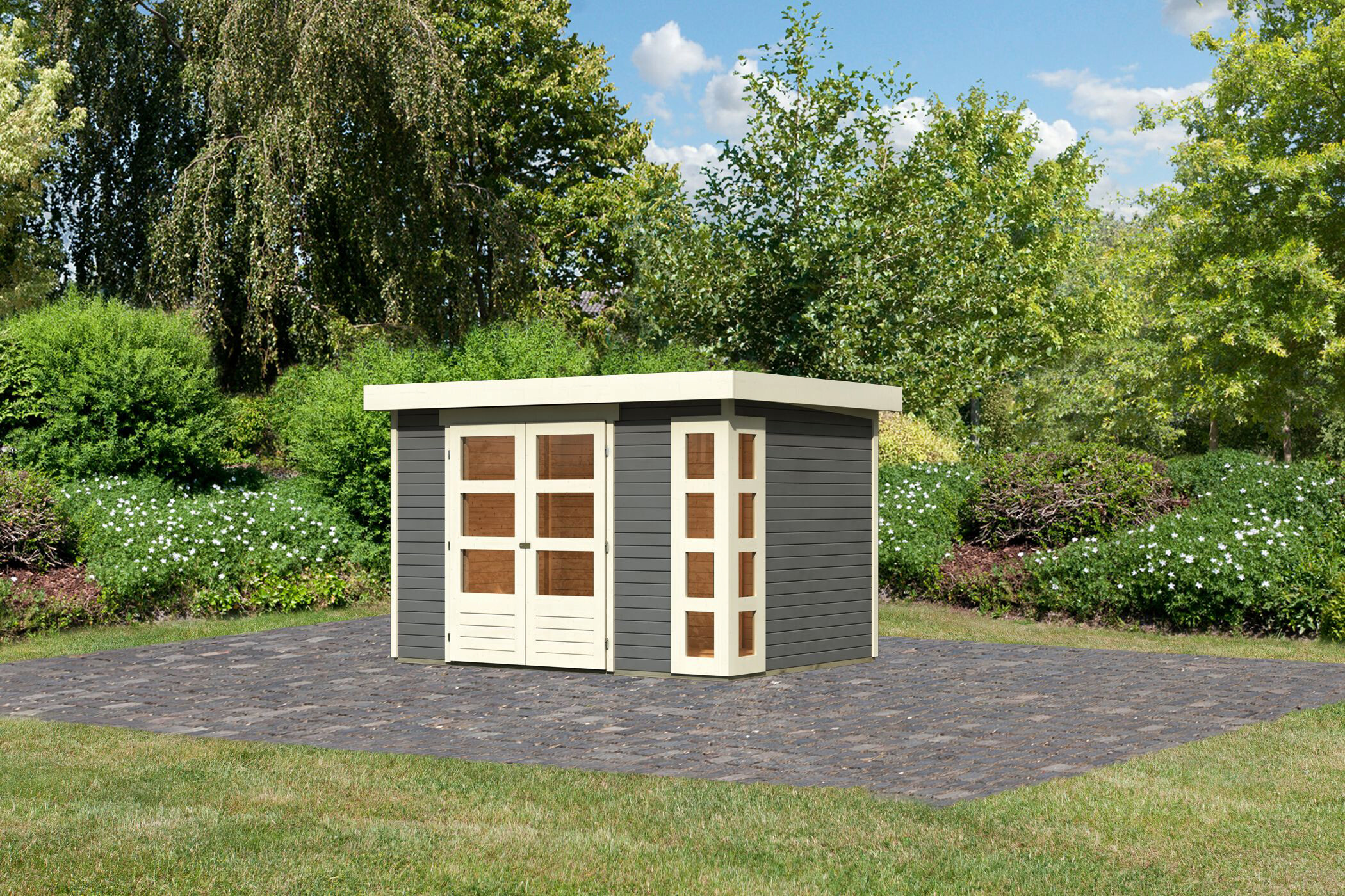 Karibu Gartenhaus Felipo 2 Terragrau B/H/T: ca. 302x217x211 cm