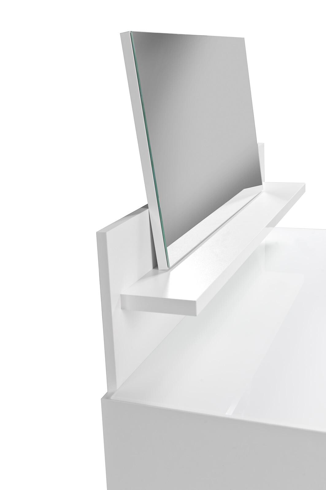 Schminktisch Mailand weiß weiß Hochglanz B/H/T: ca. 97x126x42 cm
