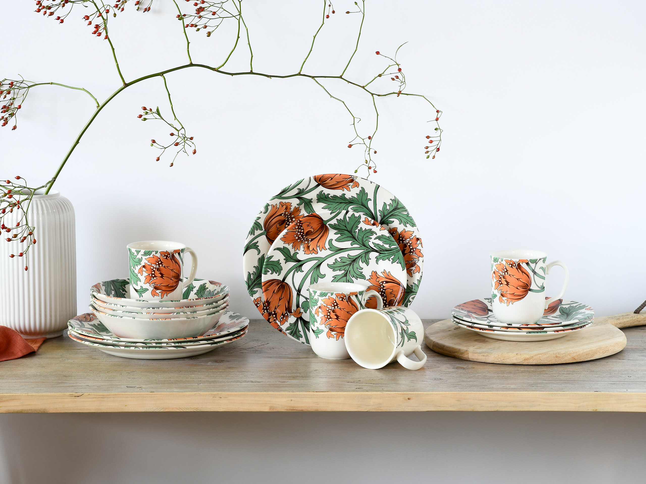 CreaTable Kombiservice Florentina rot Steingut 16 tlg.