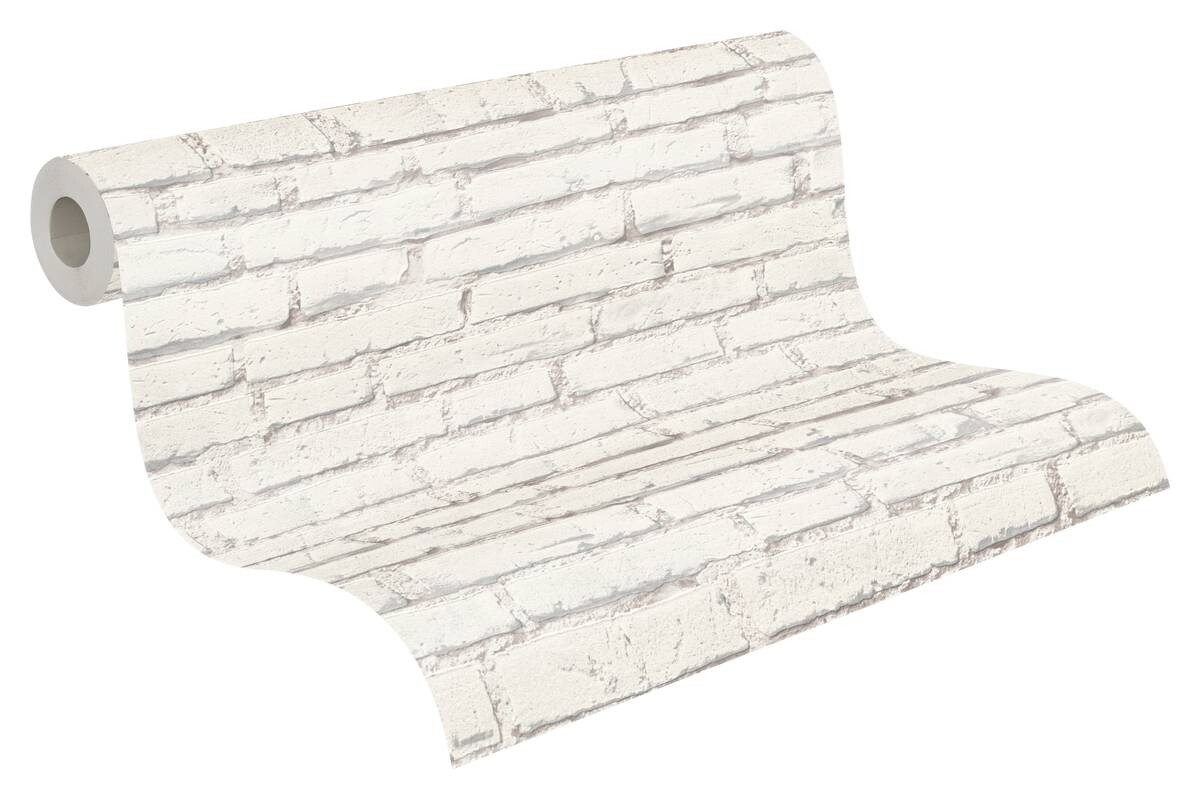 A.S.Creation Vliestapete Best of Wood`n Stone 2nd Edition Steine weiß grau B/L: ca. 53x1005 cm