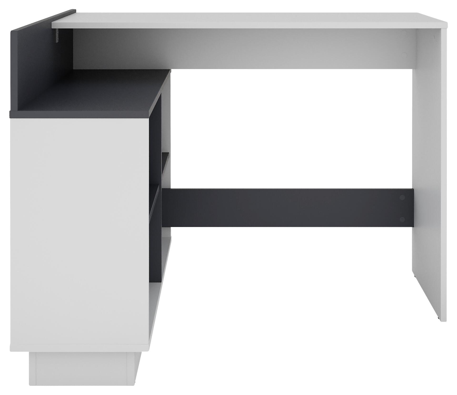 Eckschreibtisch BERNI weiß Graphit B/H/T: ca. 102x77,5x80 cm