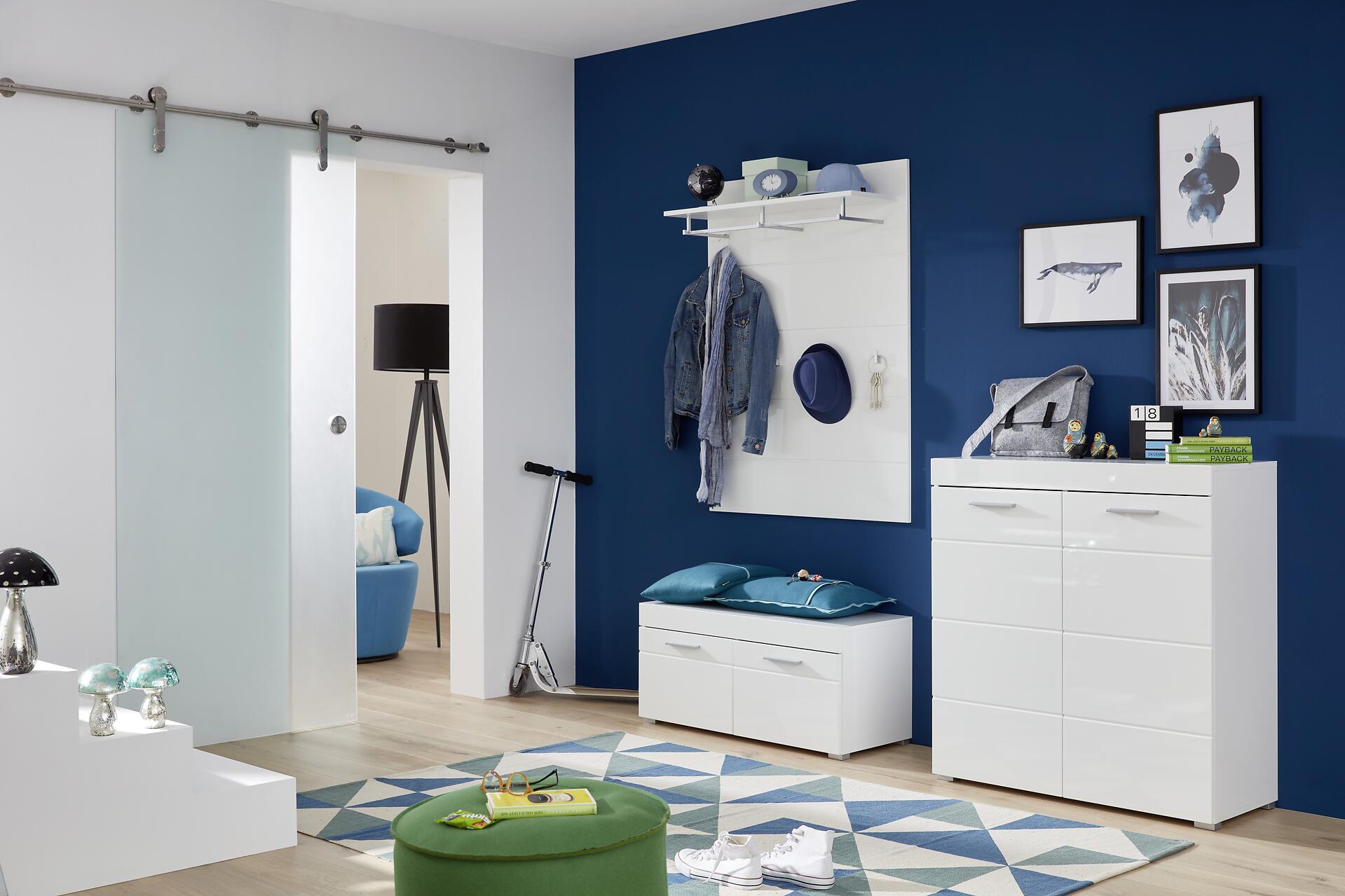 Schuhschrank Amanda weiß Hochglanz weiß B/H/T: ca. 91x97x38 cm