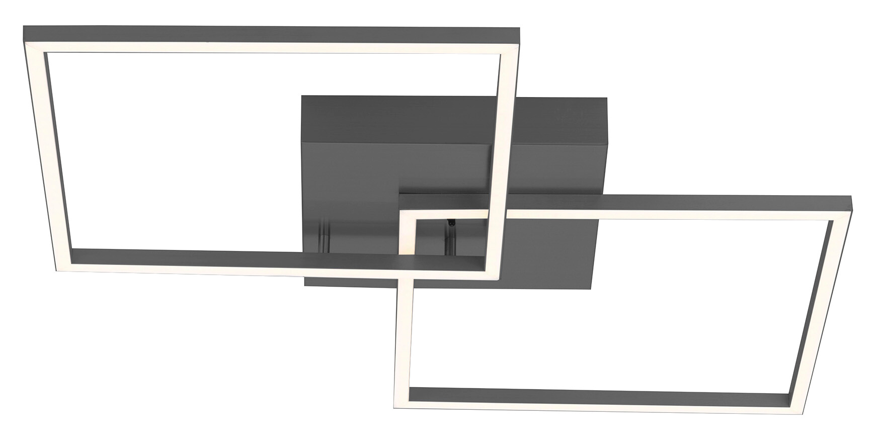 Just Light Deckenleuchte Iven schwarz Alu Kunststoff B/H/L: ca. 53x7x53 cm