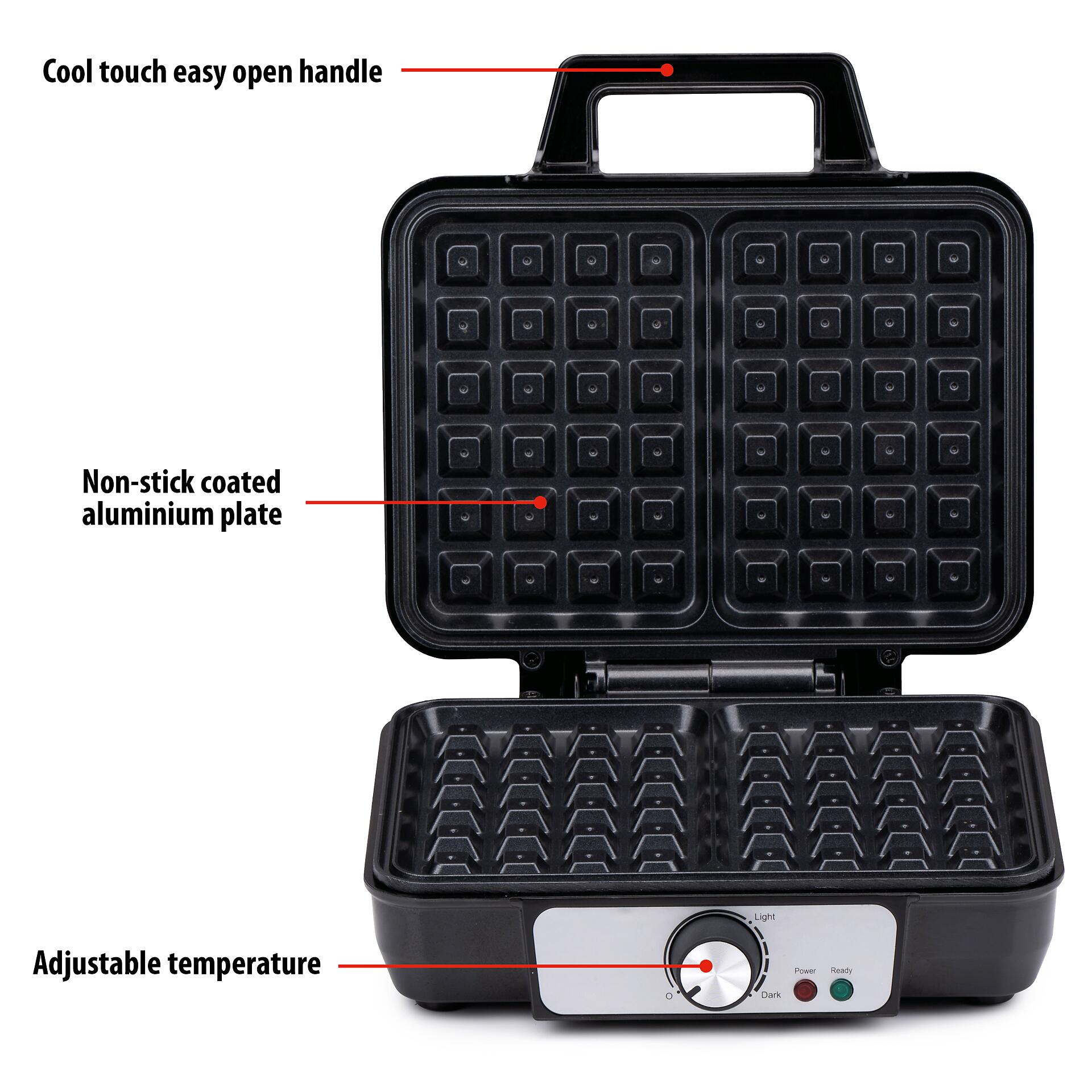 alpina Waffelautomat schwarz Alu B/H/L: ca. 24x10x24 cm