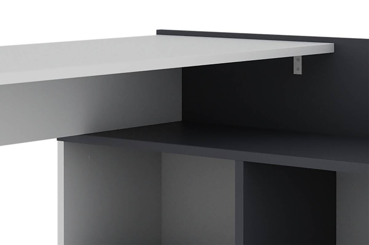 Eckschreibtisch BERNI weiß Graphit B/H/T: ca. 102x77,5x80 cm