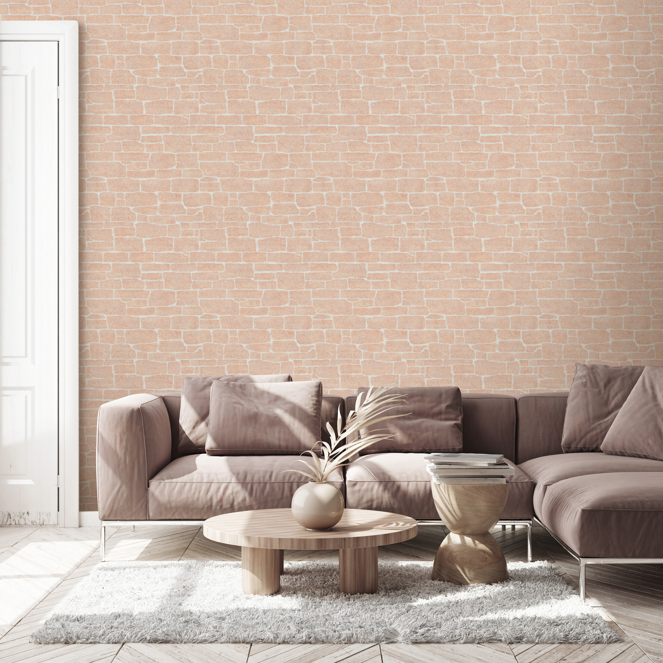 Erismann Vliestapete Steinoptik hellbraun B/L: ca. 53x1005 cm