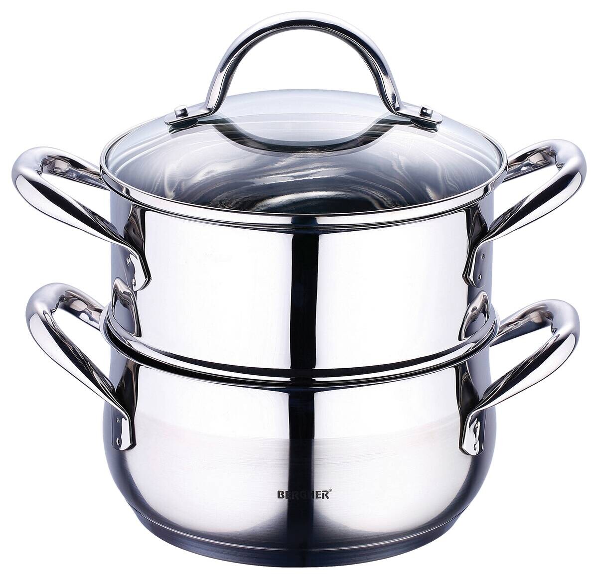 BERGNER Topfset Gourmet silber Edelstahl 3 tlg.