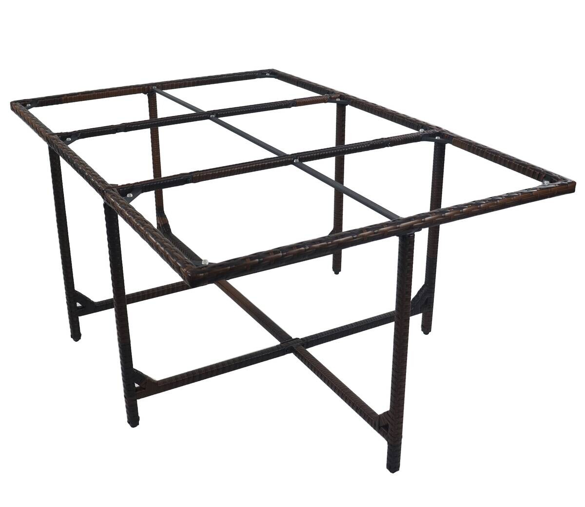 VCM Gartentisch Raloso braun Rattan B/H/L: ca. 170x74x110 cm