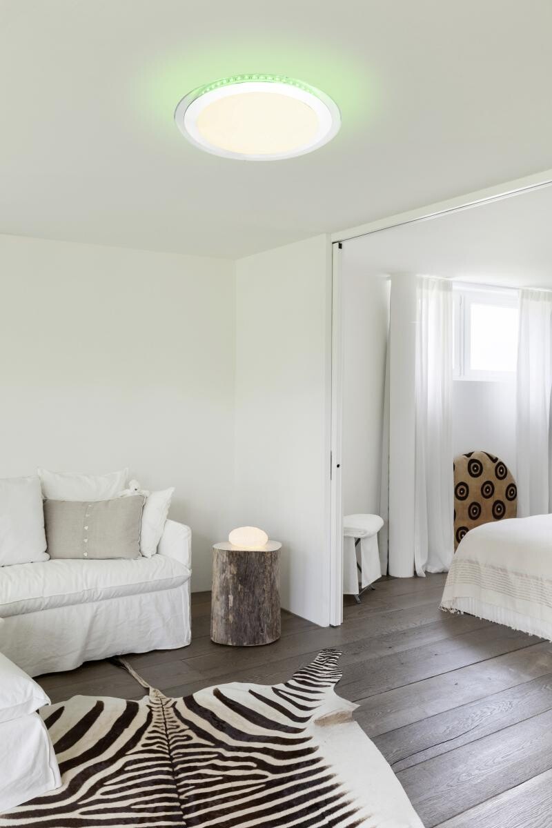 GLOBO Deckenleuchte Nicole weiß Chrom Kunststoff H/D: ca. 8x41 cm