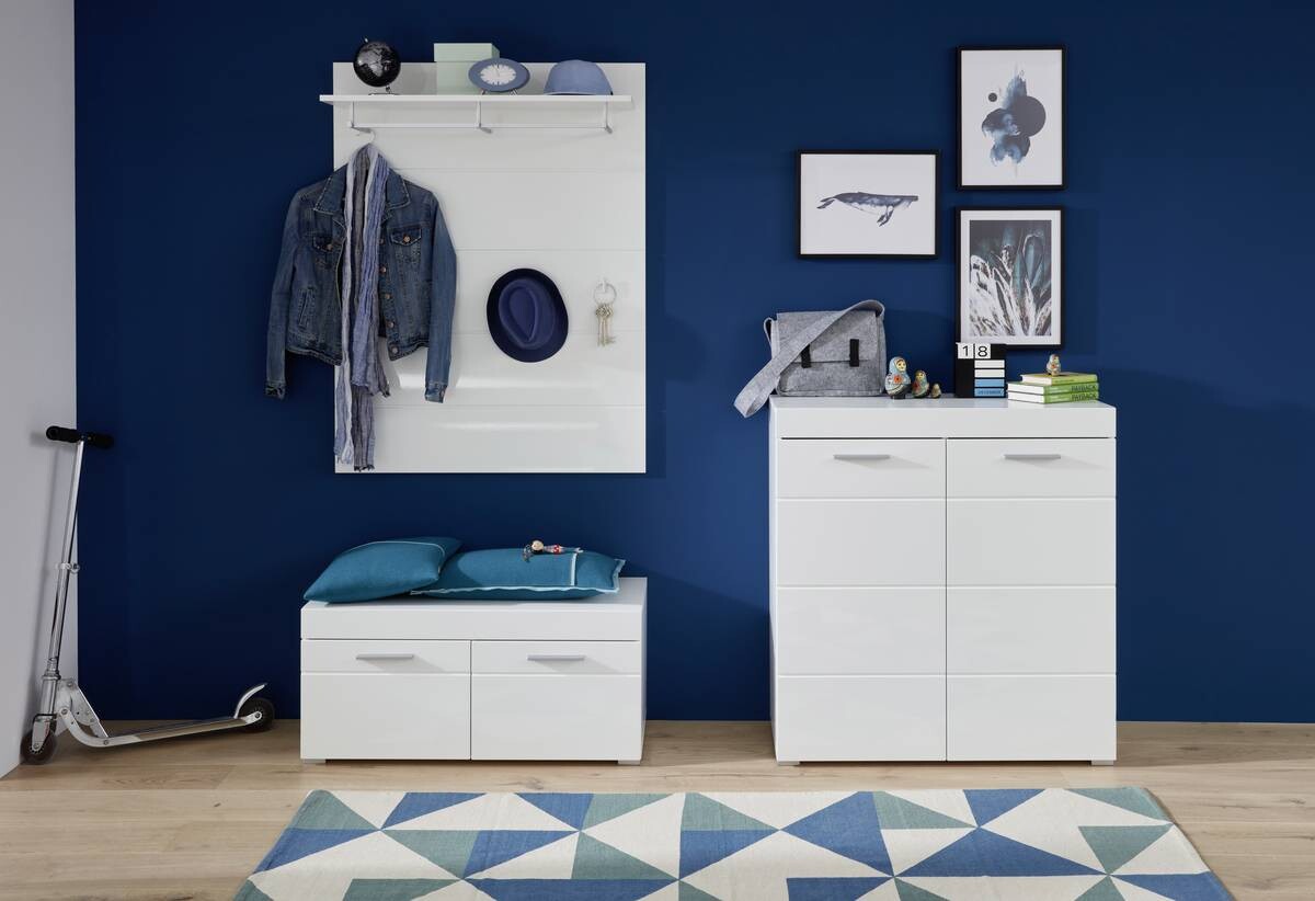 Schuhschrank Amanda weiß Hochglanz weiß B/H/T: ca. 91x97x38 cm