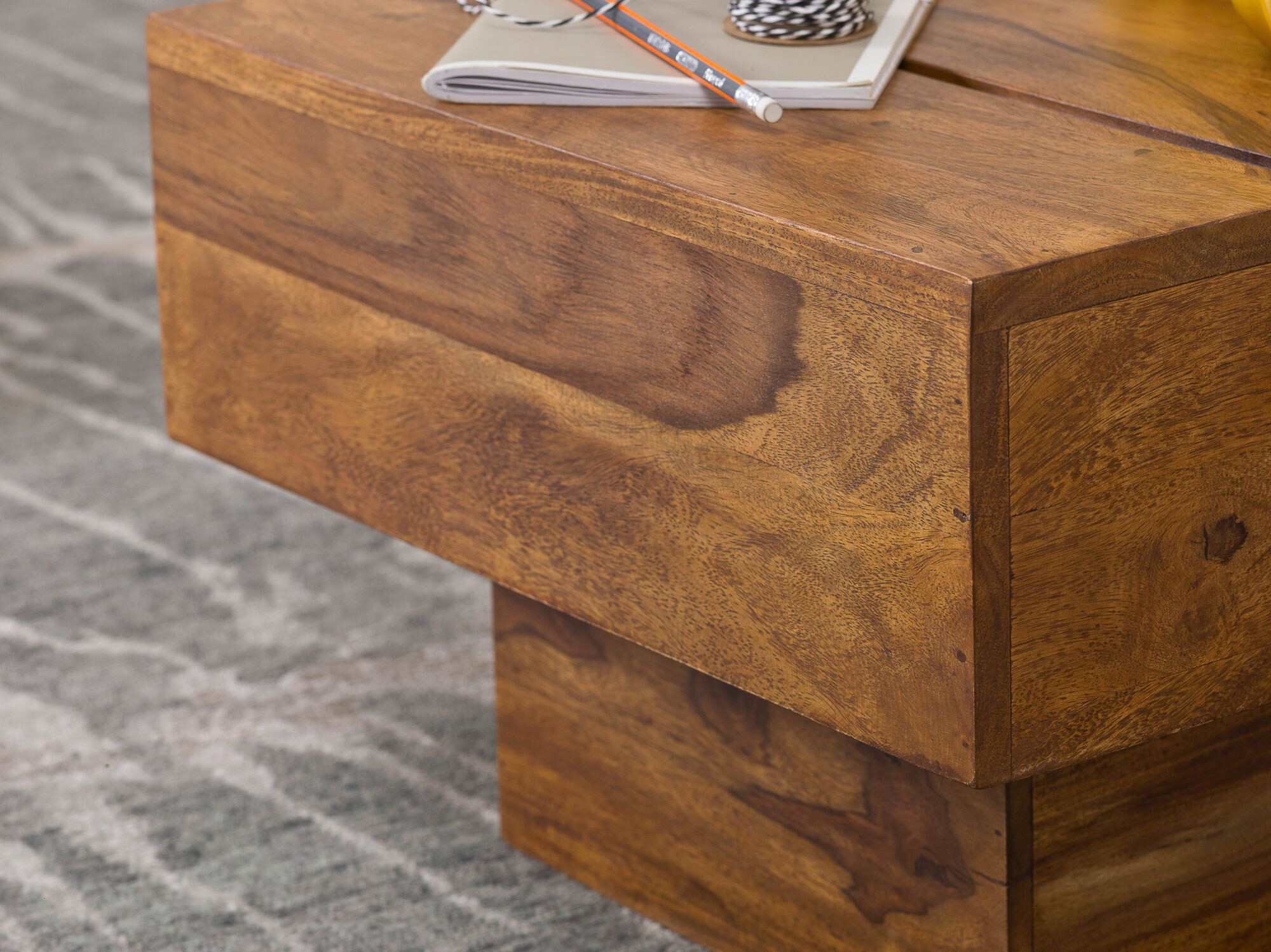 Beistelltisch natur Echtholz B/H/T: ca. 44x30x44 cm