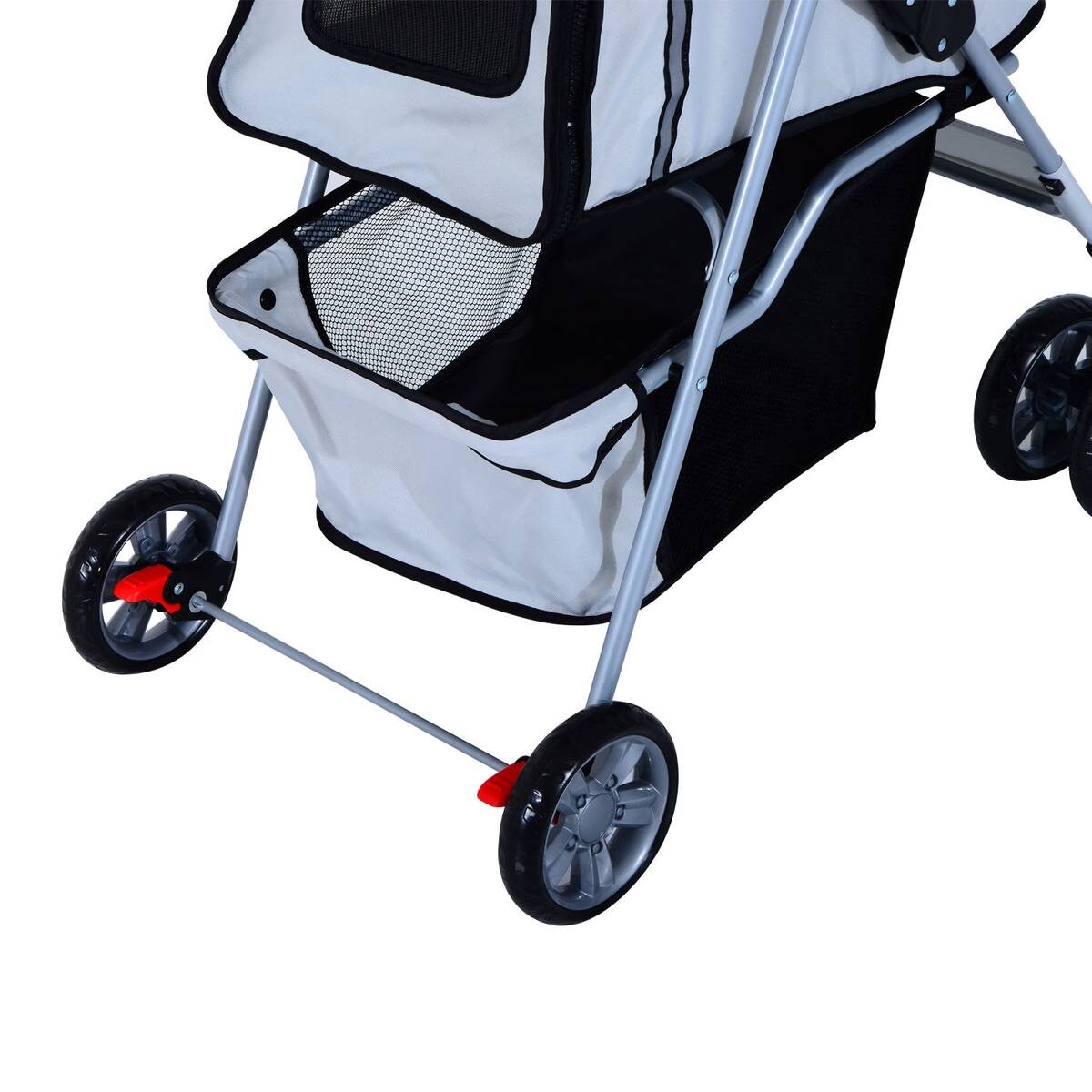 PawHut Hundewagen grau Polyester-Mischgewebe B/H/L: ca. 36x52x55 cm