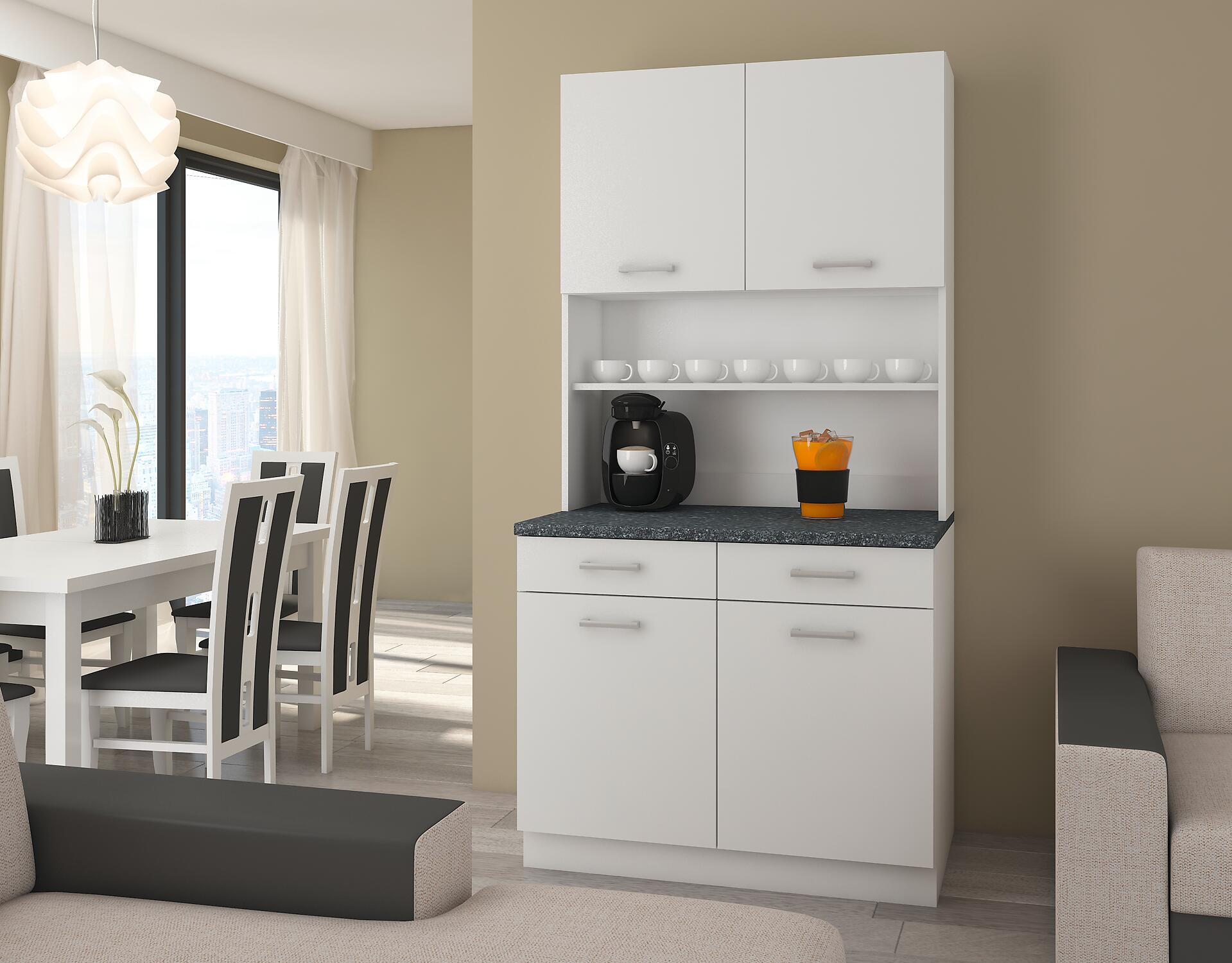 Küchenbuffet weiß matt B/H/T: ca. 100x200x60 cm