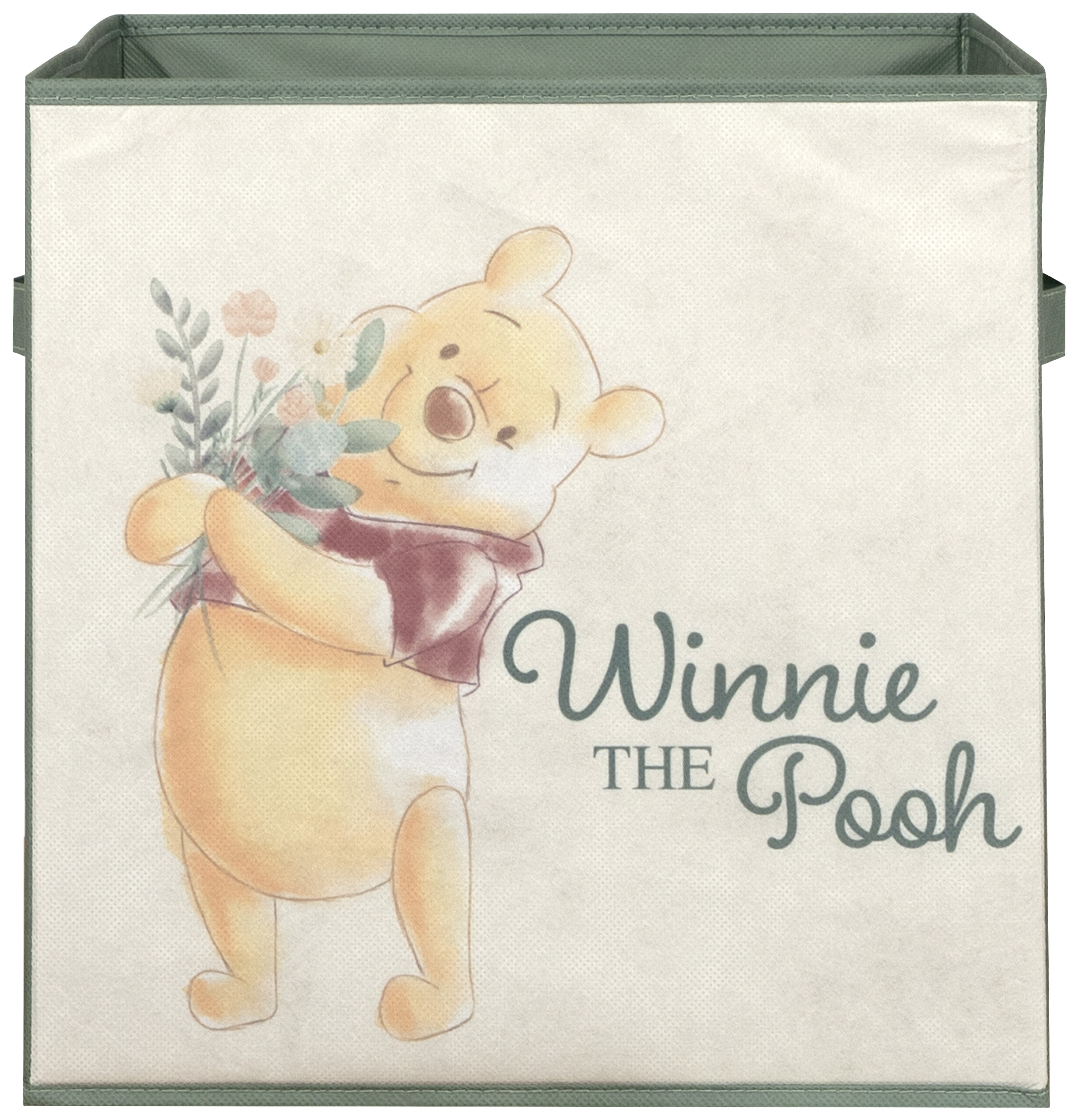 Stoffbox Winnie Pooh grün B/H/T: ca. 32x32x32 cm