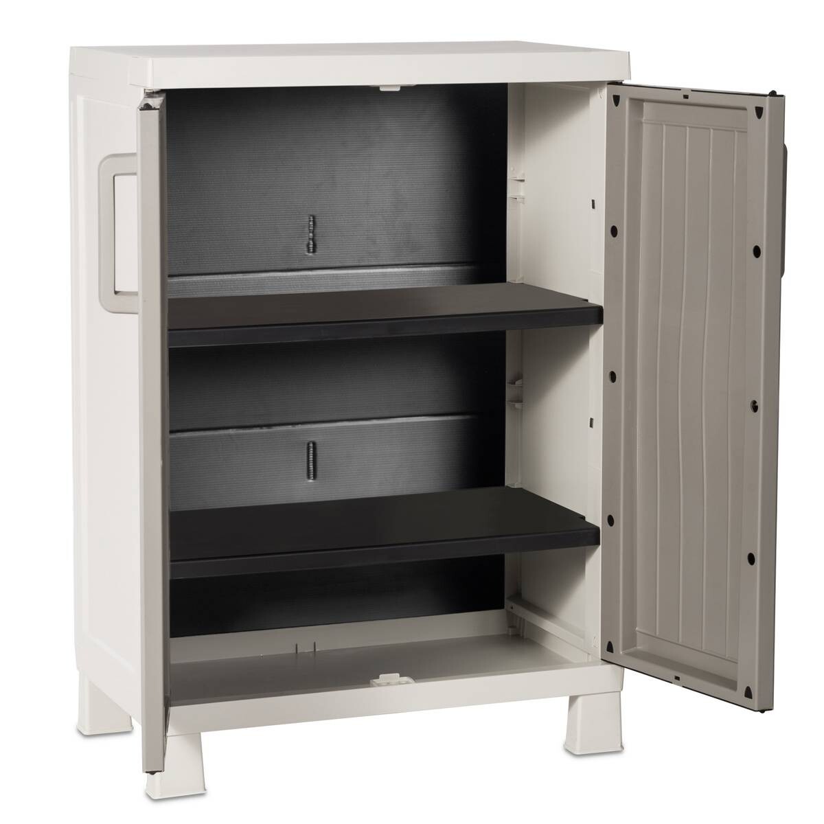 Toomax Kunststoffschrank Wood Midi hellgrau Kunststoff B/H/T: ca. 65x93x37 cm