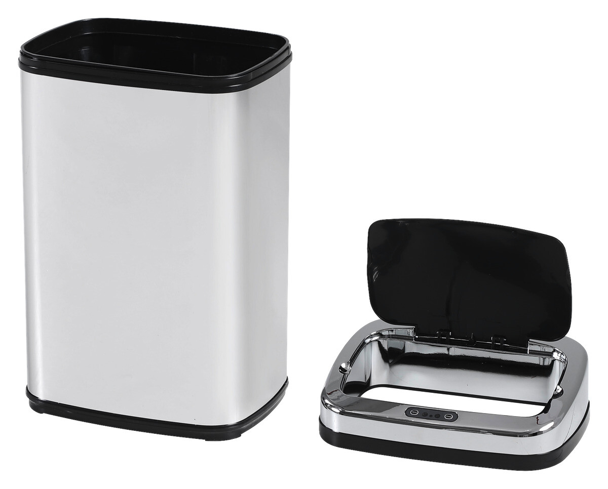 HOMCOM Mülleimer silber B/H/L: ca. 25x58x33 cm