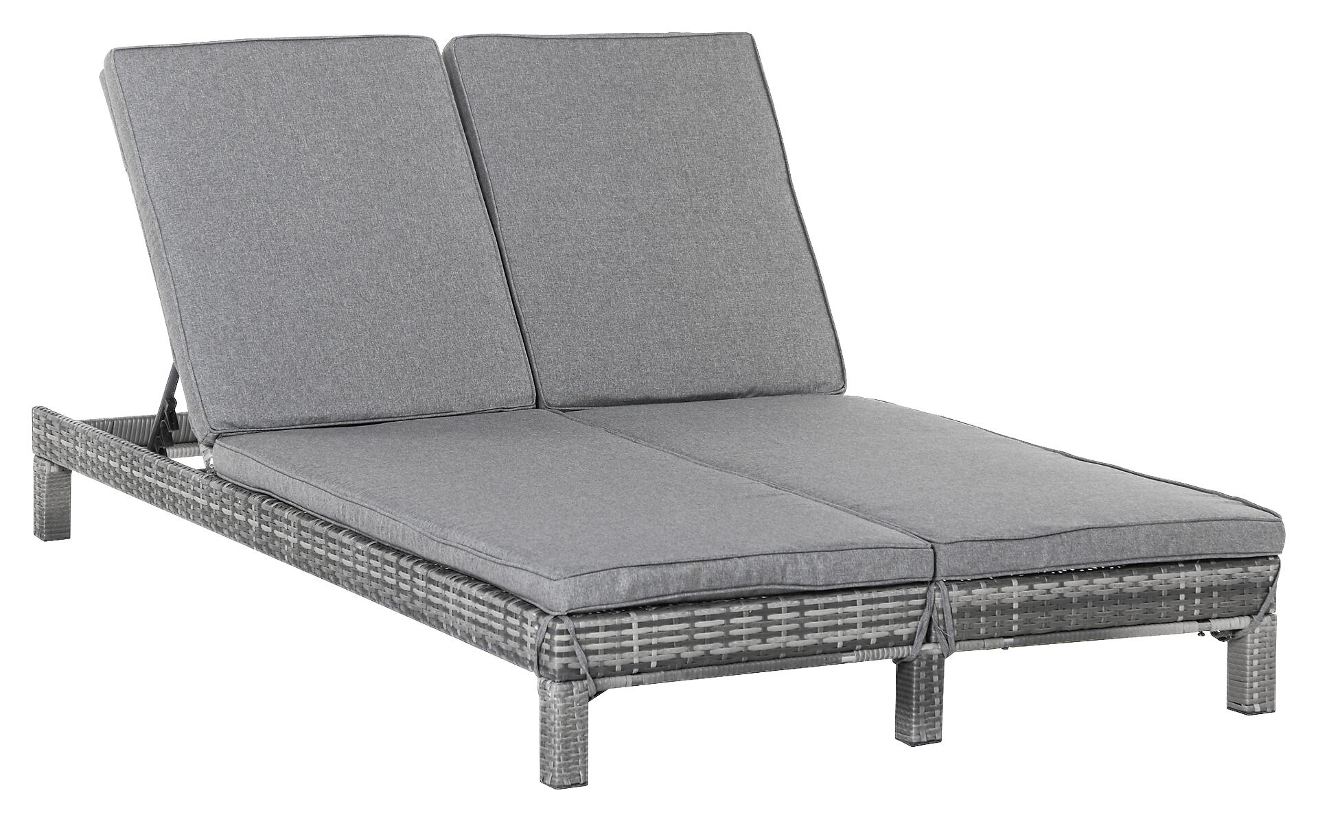 Outsunny Doppelliege grau Metall B/H/L: ca. 120x28x195 cm