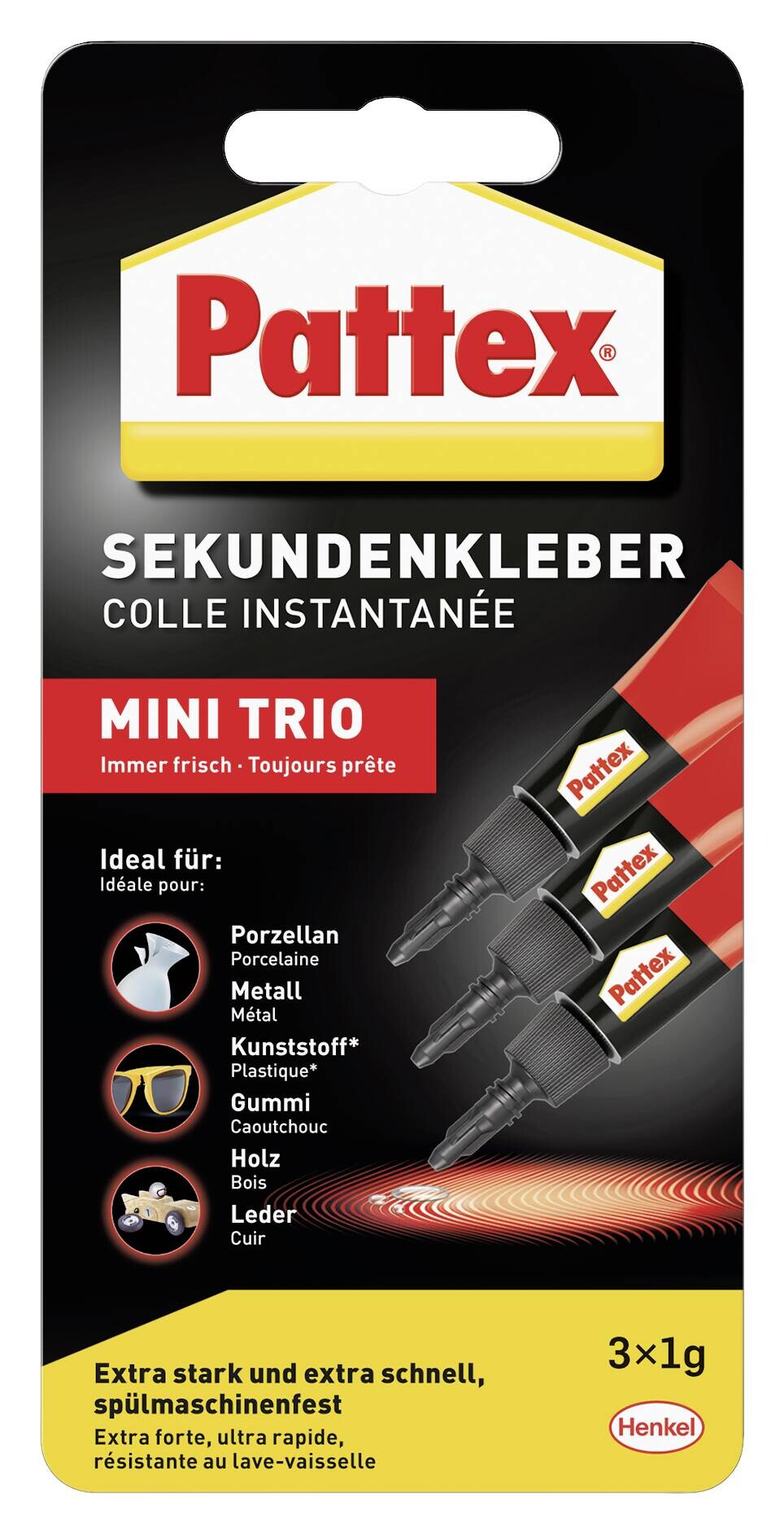 Pattex Sekundenkleber Mini Trio 3 tlg.