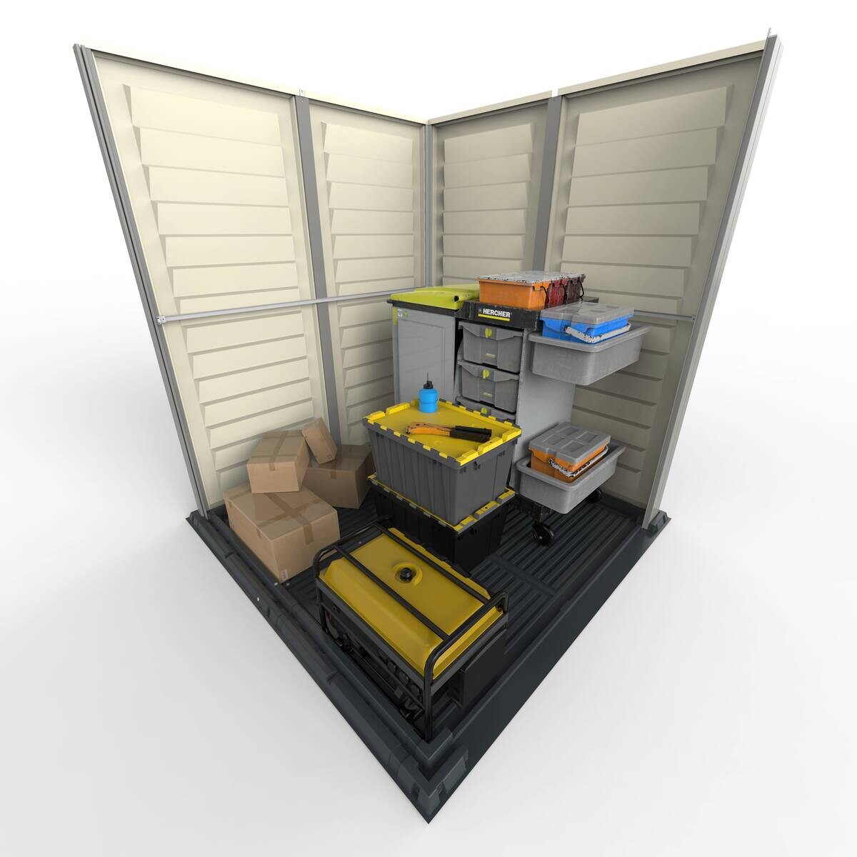 VCM Gerätehaus grau B/H/L: ca. 171x210x171 cm