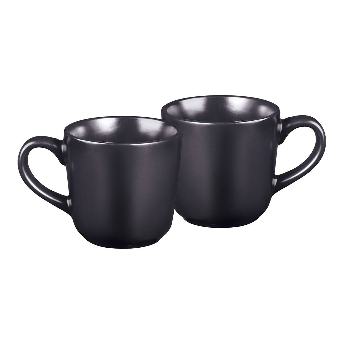 BERGNER Becherset CHARCOAL schwarz Steingut 2 tlg.