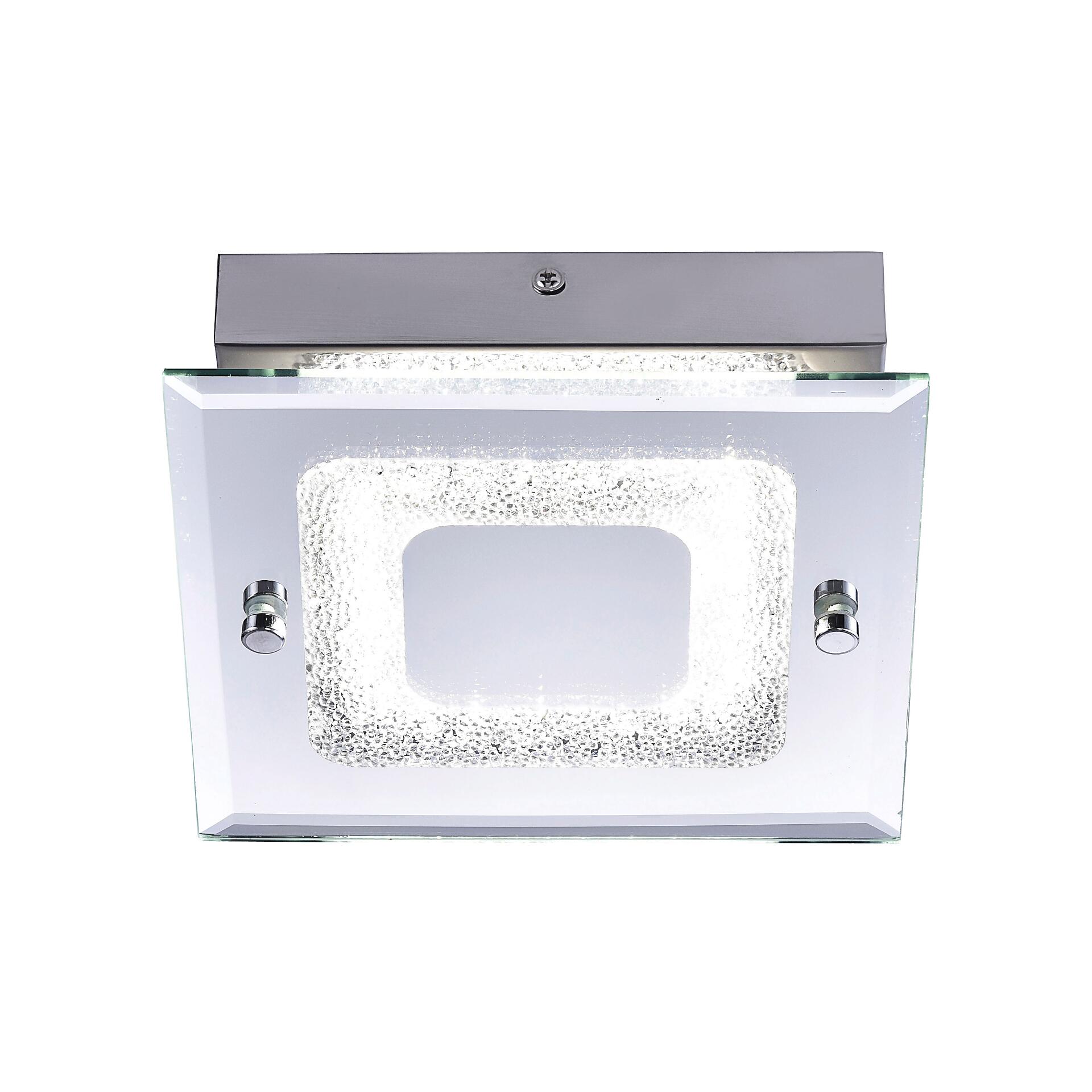 Just Light LED-Deckenleuchte LISA 11570-17 Chrom klar Metall Glas B/H/T: ca. 18x5,8x18 cm 1 Brennstellen